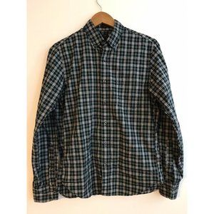 J Crew Men's Slim Fit Button Down Plaid Shirt Size Small Blue Green Long Sleeve